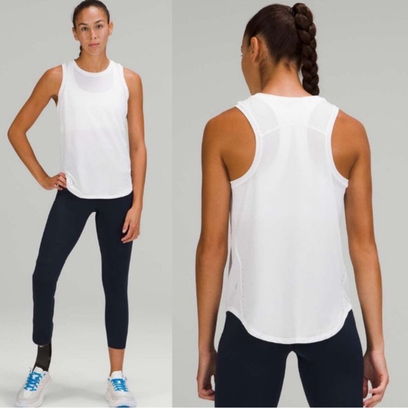 NWT Lululemon High Neck Run And Train Tank White 8 New - Picture 1 of 4